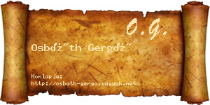 Osbáth Gergő névjegykártya